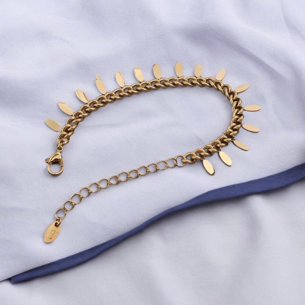 NEW 18K yellow gold plated Boho tassel plated chain bracelet jewelry B25A